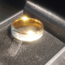 Gold-Silver Men's Wedding Ring Size 12 Tungsten 