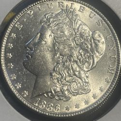 1886 Silver Morgan Dollar BU 