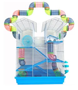 5-Floors Large Twin Tower Syrian Hamster Rodent Gerbil Mouse Mice Rat Home Cage zz(8)