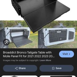 Broaddict Bronco Folding Tailgate Table  .... Electric Fire Place