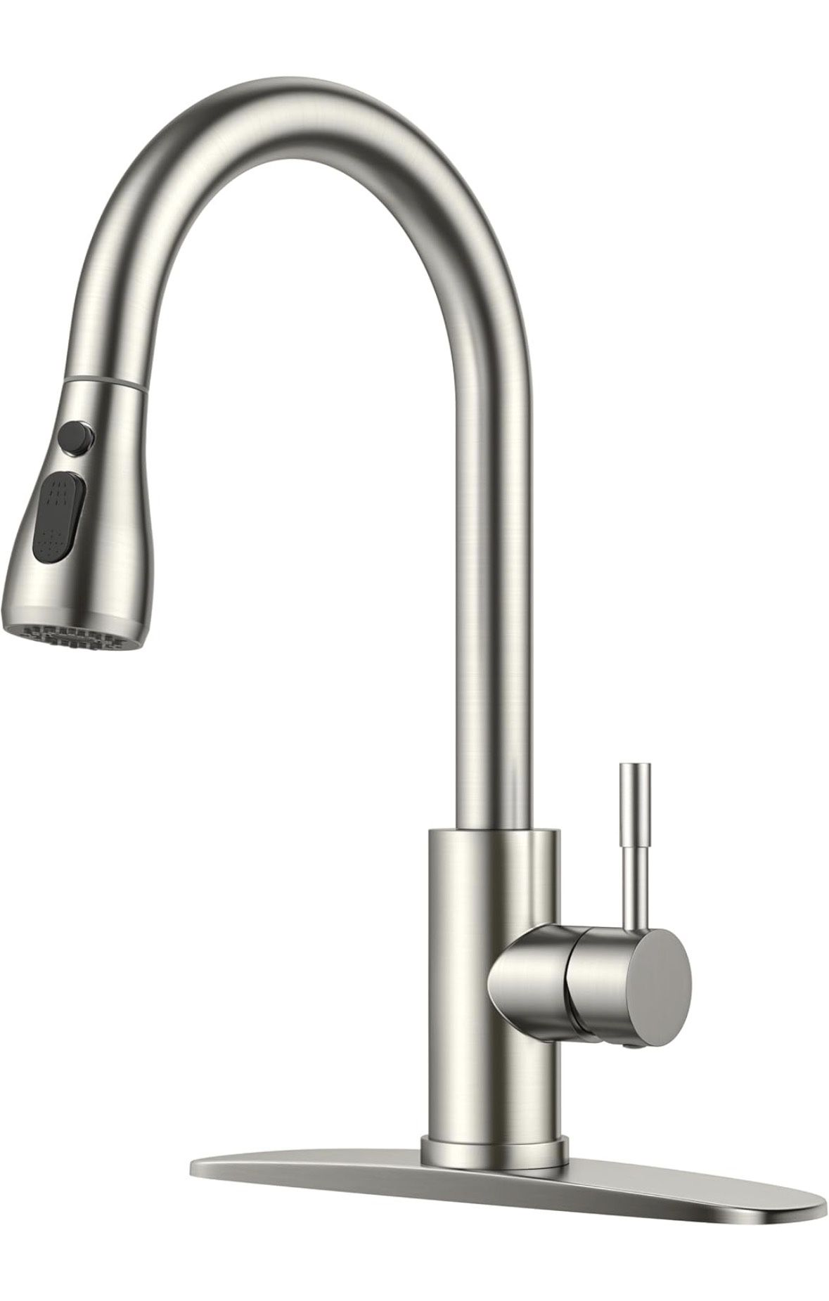 FORIOUS Kitchen Faucet with Pull Down Sprayer, Brushed Nickel Stainless Steel