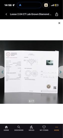 2.04 round brilliant lab grown loose diamond
