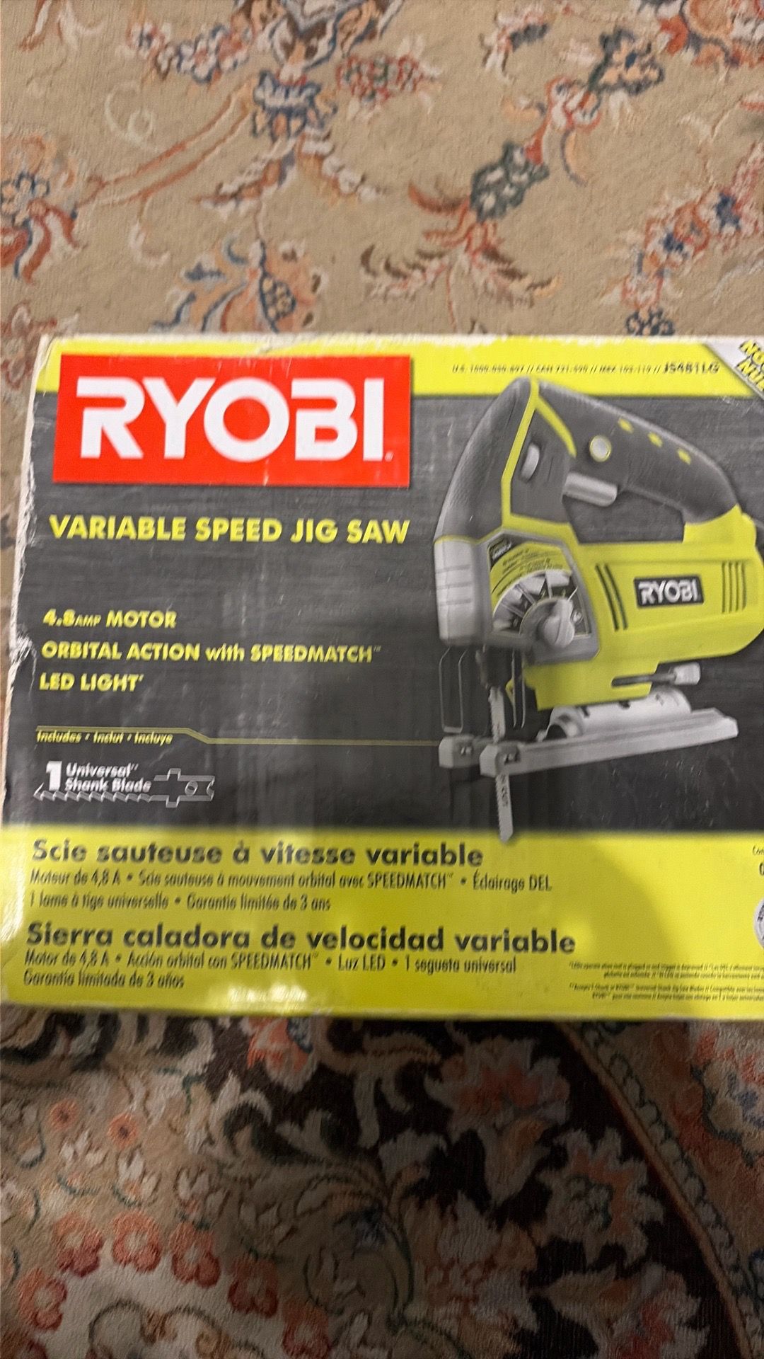 RYOBI variable speed jig saw 4.8 amp motor