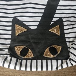 HOLLOWEEN  BLACK CAT FAUXFUR FOOT CANVAS TOTE BAG 