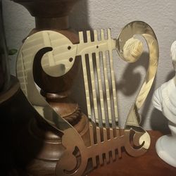 Vintage Solid Brass Harp Lyre ~ Great for Decorative Accent Home Decor