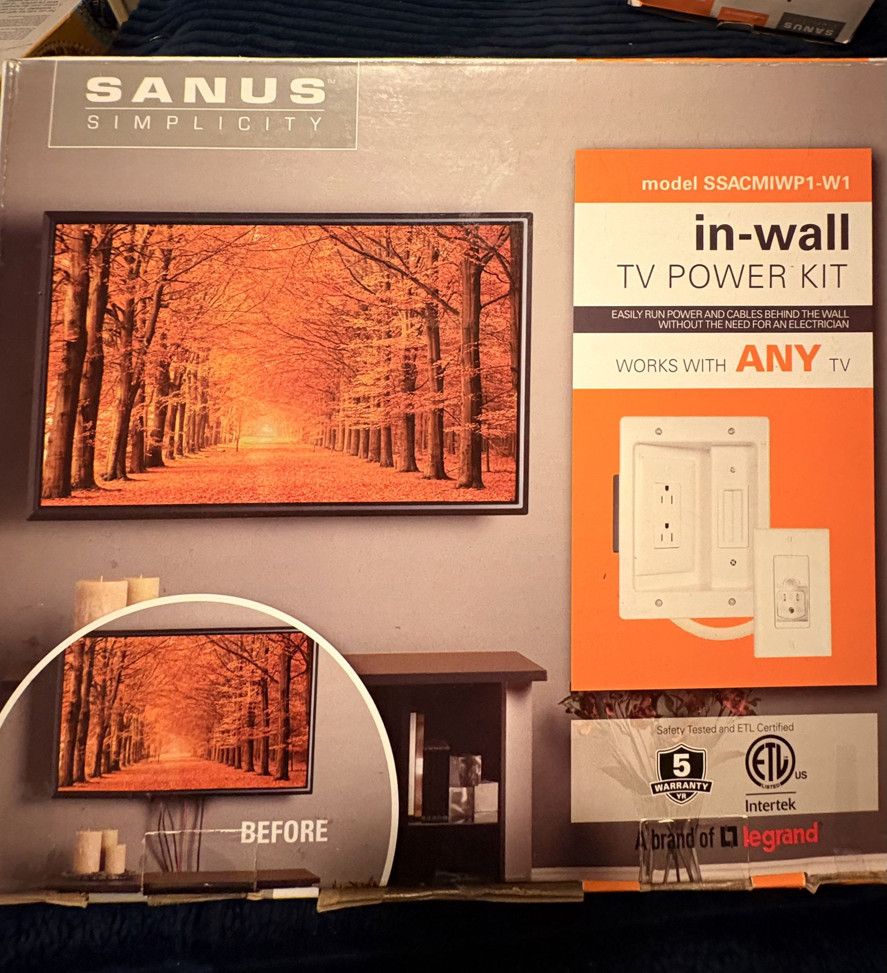 2- BRAND NEW In-Wall TV Power Kit