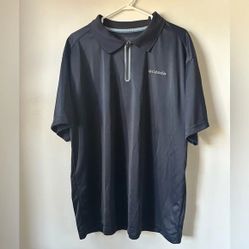 Columbia Black Omni Freeze  1/4 Zip Short Sleeve Cooling Polo Shirt
