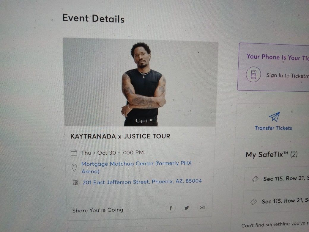 2 Tickets Kaytranada X JUSTICE TOUR