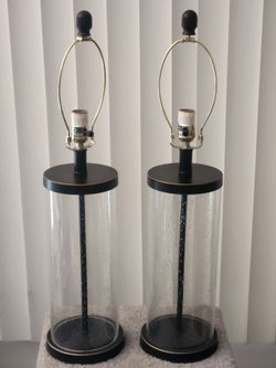 Pair of chic  modern black lamps