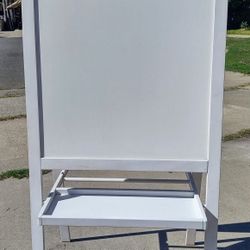 IKEA Mala White Solid Wood Double Sided Whiteboard/Chalkboard Easel - Dimensions: 17"L x 24"W x 46"H 