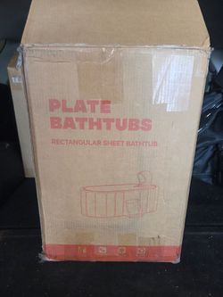 Bounvi Portable Insulated Bathtub 150x55x50CM Black with Cover