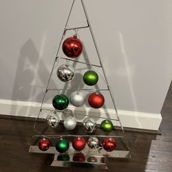Metal Christmas Tree with Ornaments 3 feet 