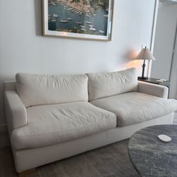 White Linen Couch 