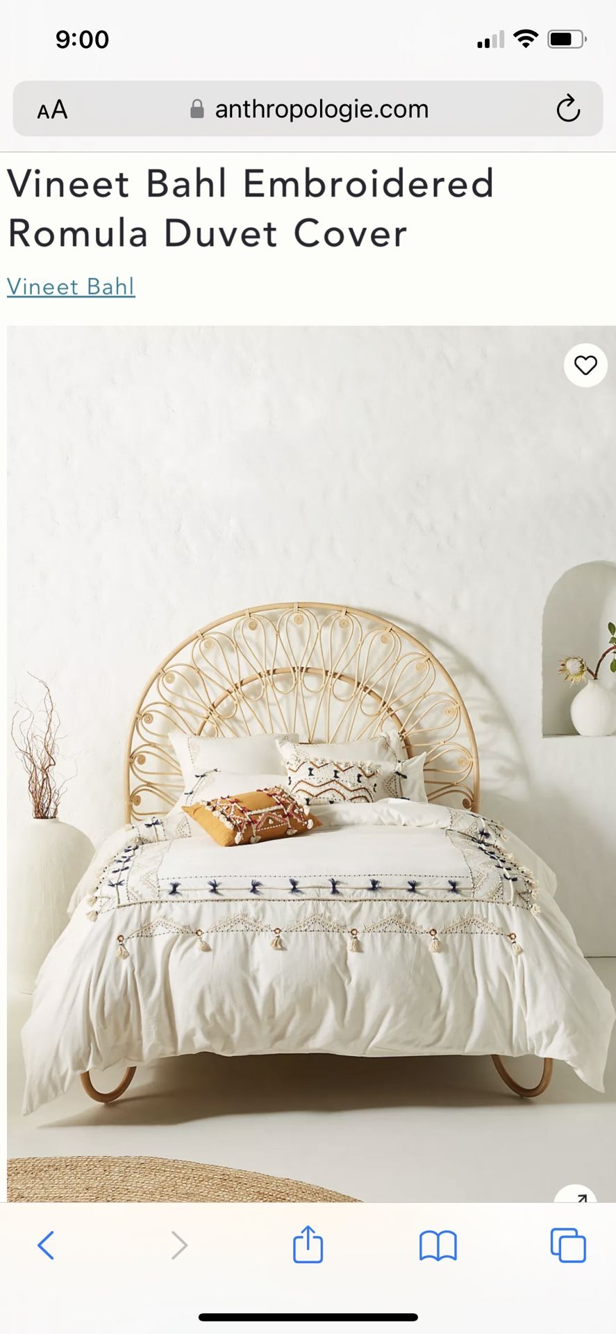 Anthropologie Queen Duvet Cover