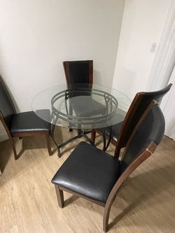 Glass Top Dining Table with 4 Chairs