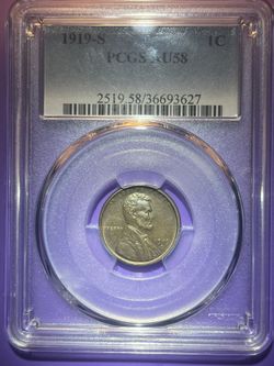 1919s 1 Cent  Au 58 