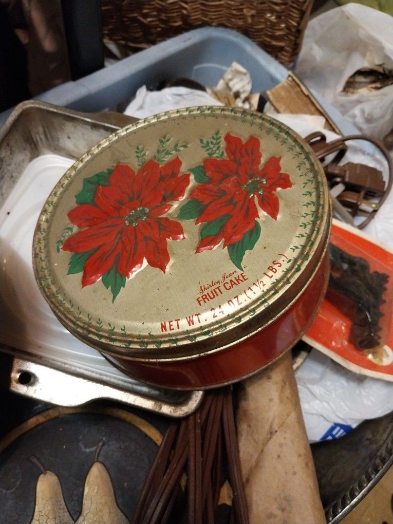 Vintage Poinsettia Holiday Tin