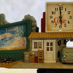 Vintage 1990 Coca Cola Garage Service Station Wall Clock