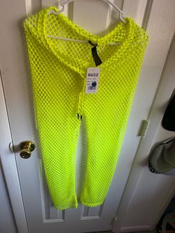 Buzz Neon Yellow Fishnet Pants