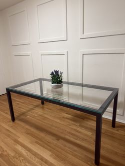 Glass Table With Metal Legs