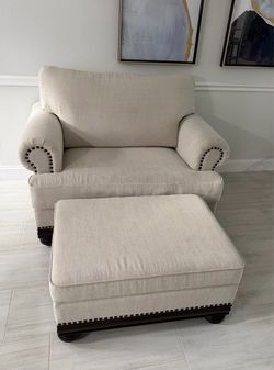 Oversized Chair and Ottoman with storage