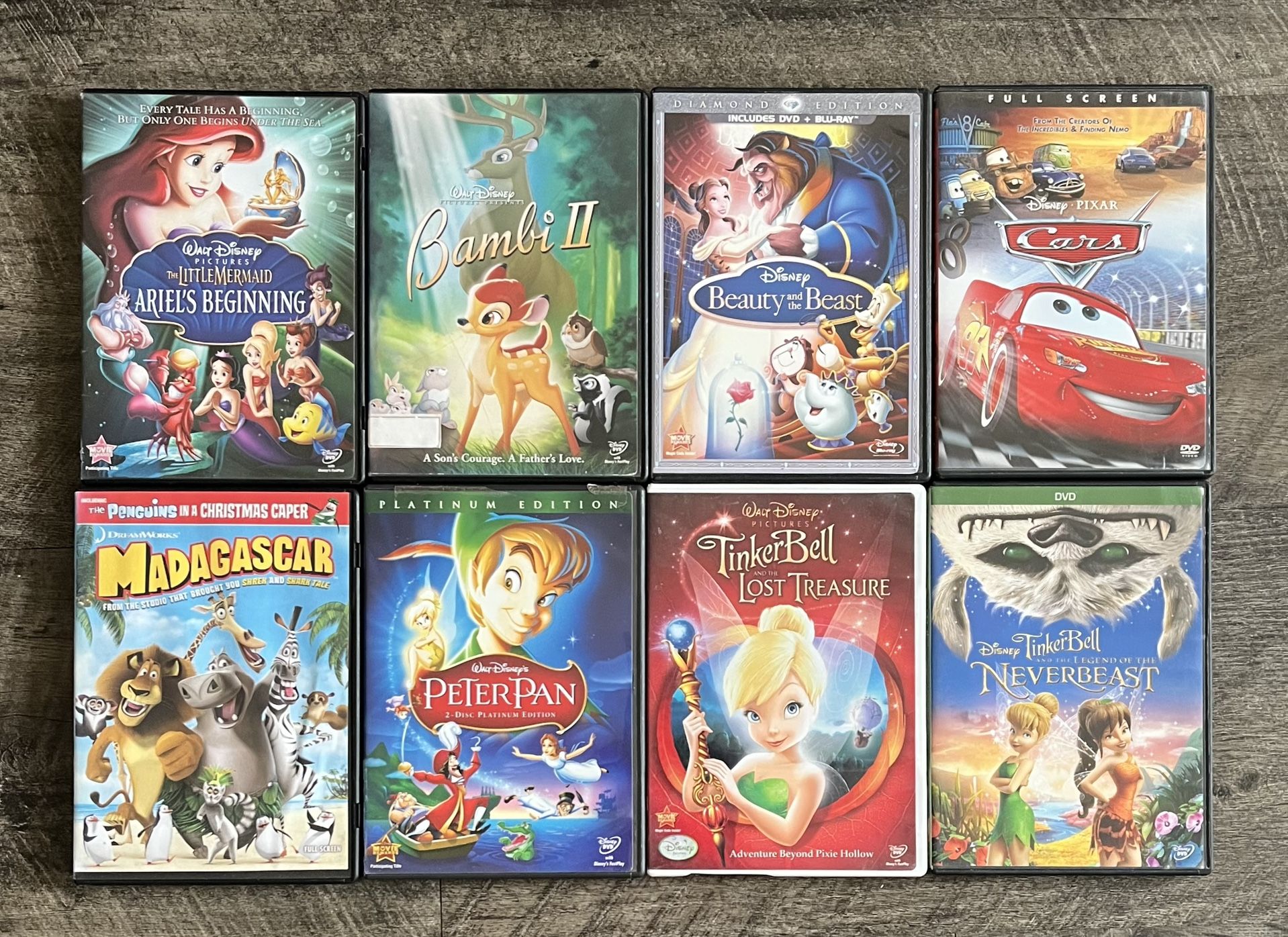 Disney Animated Movies DVD Lot (Lot of 8 Movies)