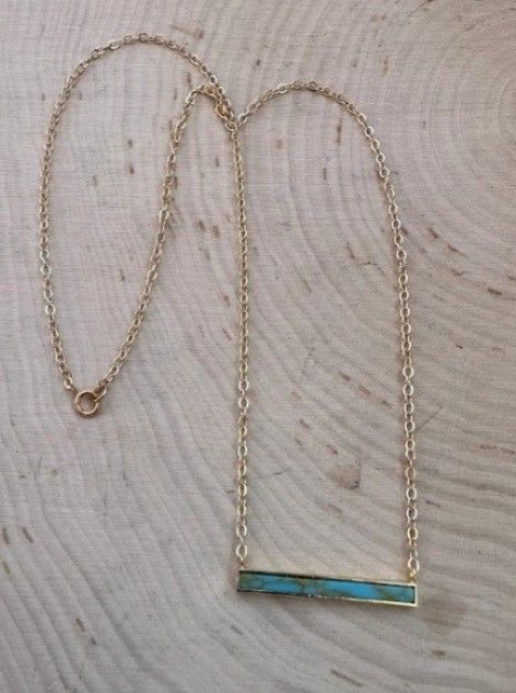 Handmade 14 Karat Gold Fill Natural Turquoise Necklace