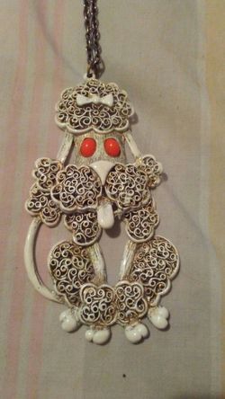 Large poodle necklace charm