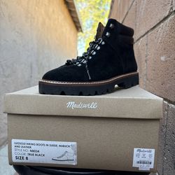 Lugsole hiking boots in suede, nubuck, and leather