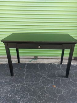 Black wooden desk