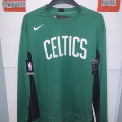 Men's Boston Celtics Nike Kelly/Green Long Sleeve Performance Shooting Shirt L-T