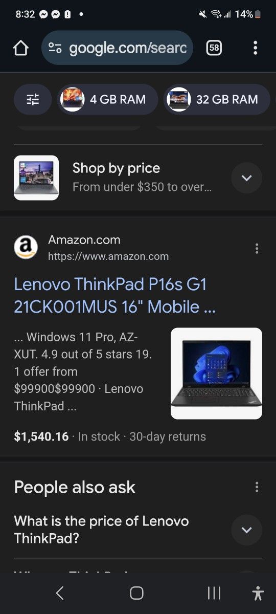 Lenovo ThinkPad P16s G1 21CK001MUS 16" Mobile ...