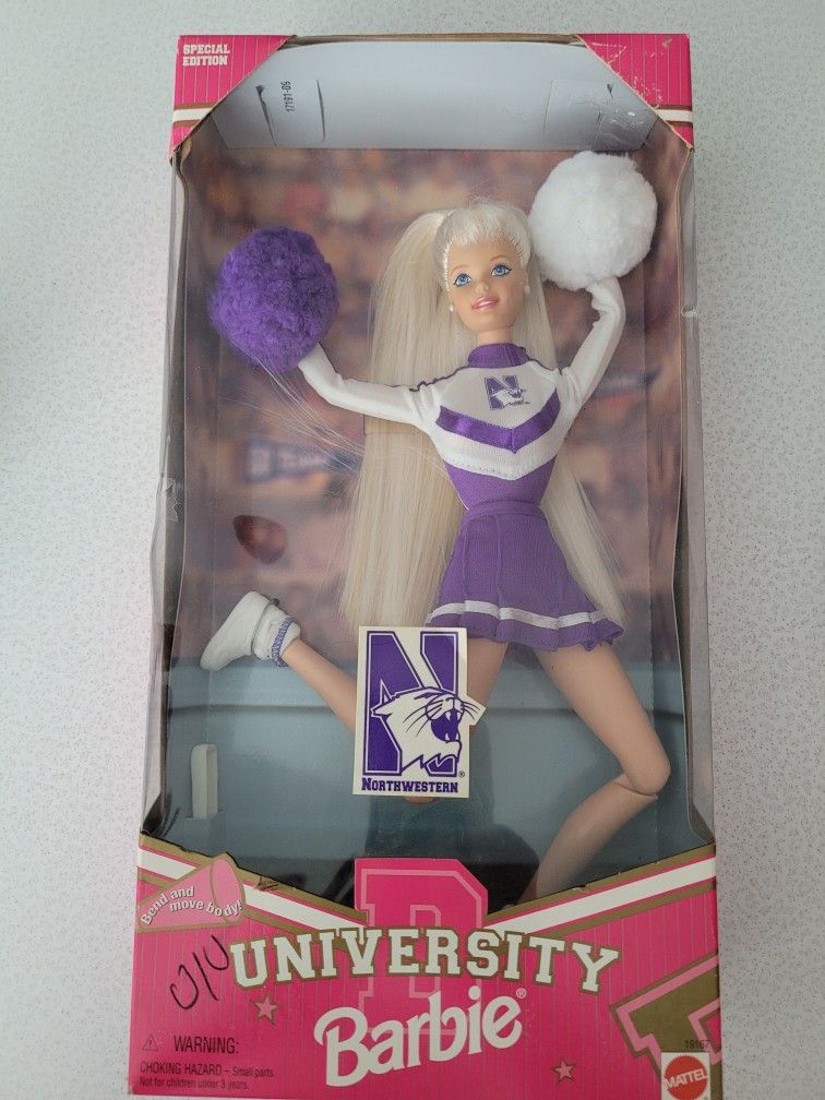 Northwestern University Cheerleader Barbie Doll Mattel Special Edition