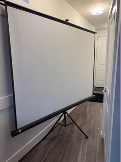 100 Inch Indoor and Outdoor Projector Screen with Stand for Movies or Presentations