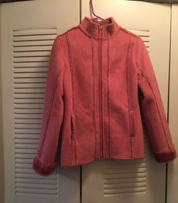 Pink Suede Fur Jacket (Medium)