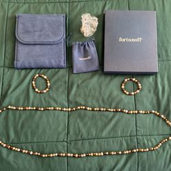 Fortunoff Multicolored Stone Necklace With 2 Matching Bracelets. Box Included. 