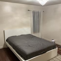 Used White Ikea Malm Queen Bed 