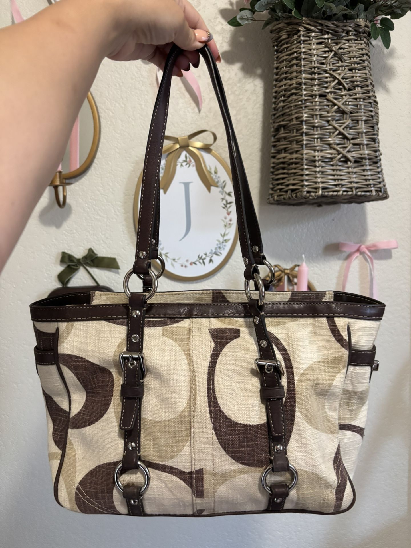 Coach Brown And Cream Tote