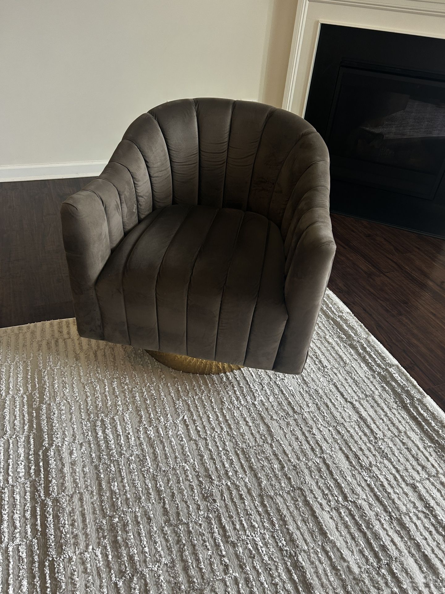 Bergman 30.3" Wide Velvet Swivel Barrel Chair