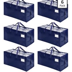 VENO 6 Pack Heavy Duty Moving Bags with Backpack Straps, Zippers & Handles, Extra Large . 