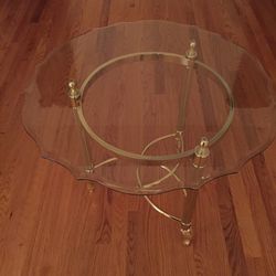 Glass And Polished Brass Accent Table Coffee Table 