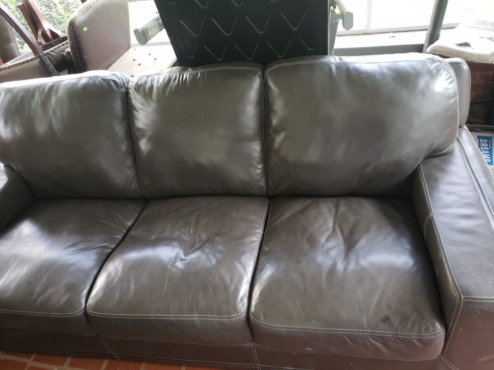 Free! Leather Sofa Couch Good Condition