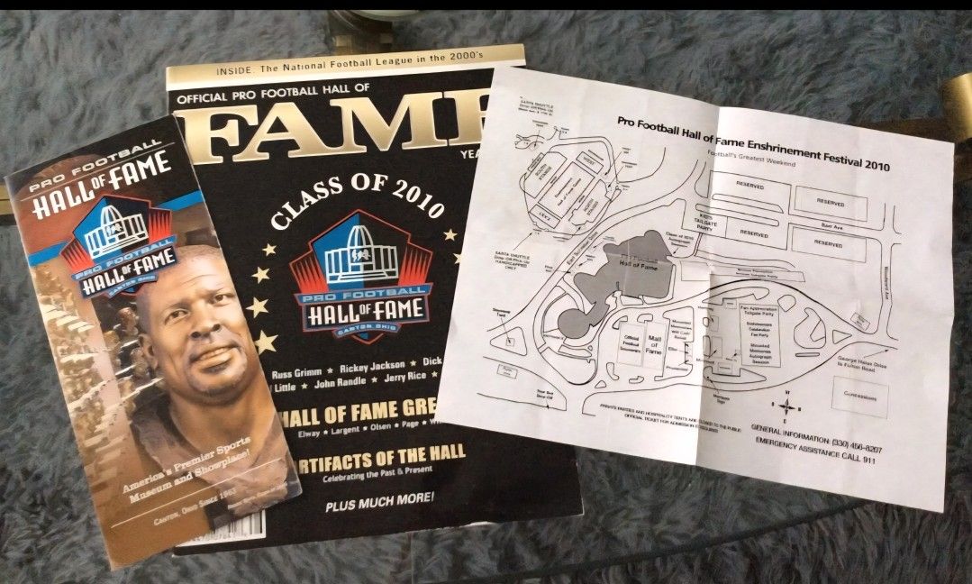 Official Canton Pro Football 2010 Hall of Fame NFL Yearbook + Brochure & Map!