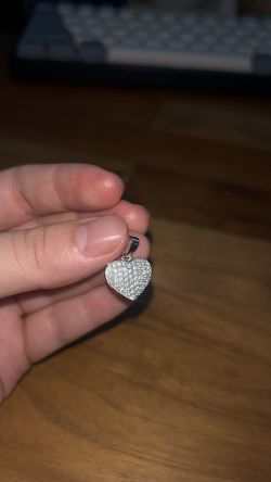 Moissanite Diamond Small Heart Pendant, 925 Sterling Silver