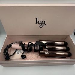 L’ange Triple Barrel Hair Waver Curling Iron Pink With Box
