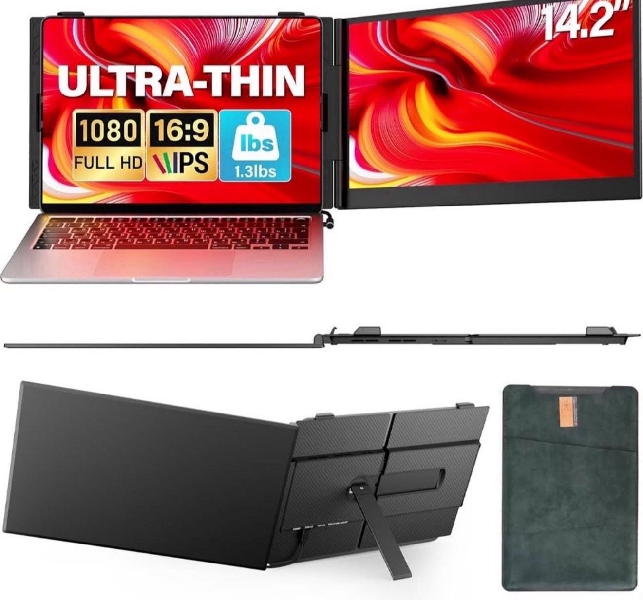 NEW! Ultra Thin Laptop Screen Extender Monitor Portable