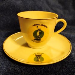 Vintage Statue of Liberty/Liberty Island souvenir porcelain tea cup/saucer, Japan