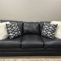 Deep Seat Leather Couch, Nearly Brand New!!