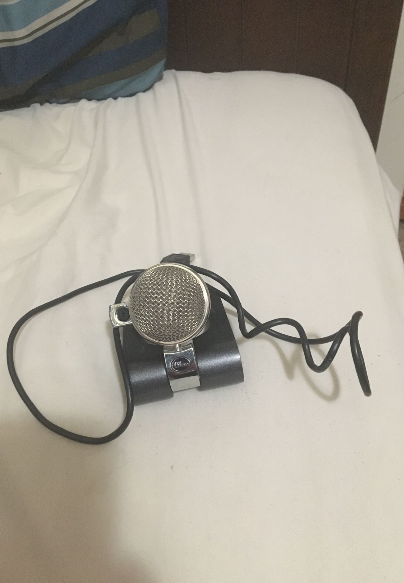 Blue microphone with video camera