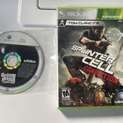 2 Xbox 360 Games - Guitar Hero And Splinter Cell 